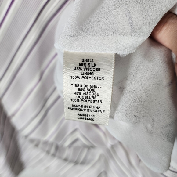 TAILORED REBECCA TAYLOR JUNIPER SILK BLEND NECKTIE STRIPED DRESS - Picture 10 of 12